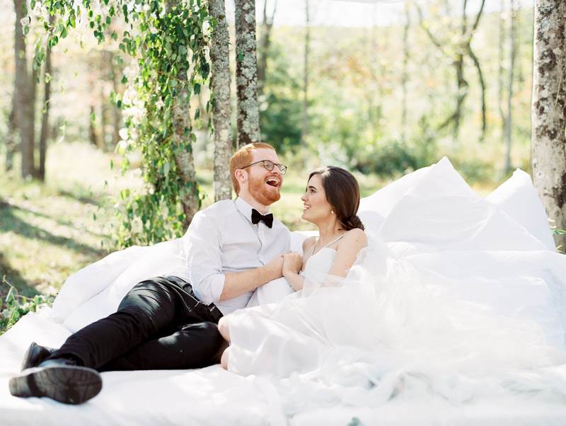Sugarboo Farms Wedding Inspiration bride and groom laughing