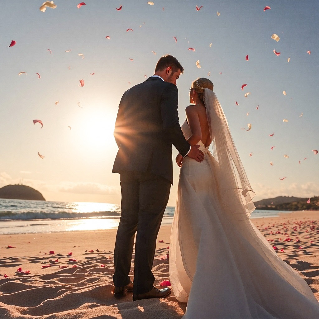 Casamentos em Buzios, noiva e noivo casamento praia de buzios, Casamento na Praia de Búzios ao Pôr do Sol, 